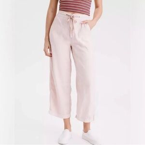 American Eagle Linen Crop Pants 0